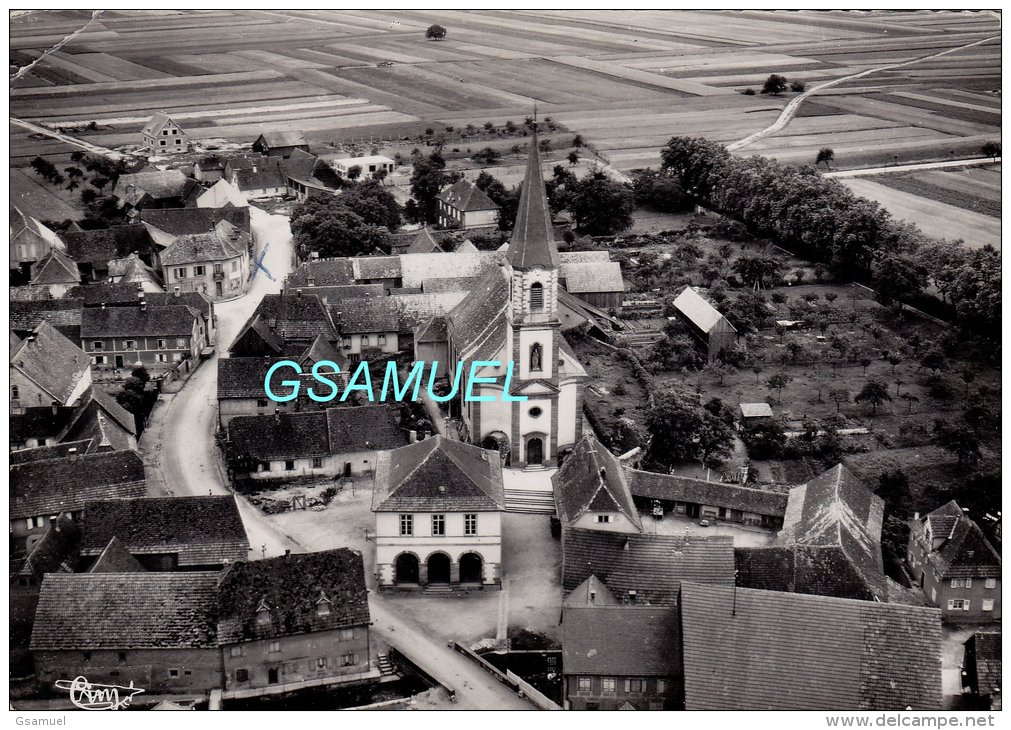 67 - STOTZHEIM - VUE AERIENNE SUR LE VILLAGE ET L'EGLISE &ndash; (Marcophilie Pub Restaurant RUHLMANN Marcel). - (voir S - Other & Unclassified