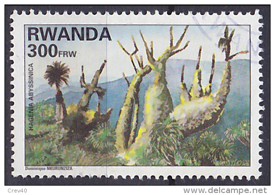 Timbre Oblitéré N° 1468 A(Michel) Rwanda 1995 - Arbres - Oblitérés