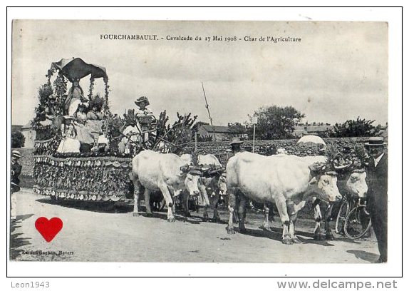 03770-LE-58-FOURCHAMBAULT-Cavalcade Du 17 Mai 1908-Char De L' Agriculture--------animée - Autres & Non Classés
