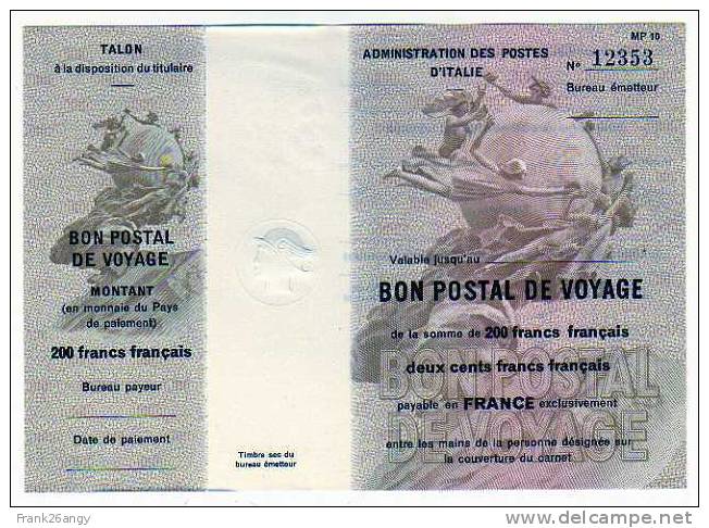 BON POSTAL DE VOYAGE Da 200 Franchi Francesi Nuovo Perfetto - Altri & Non Classificati