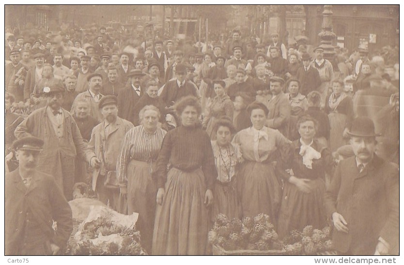 Paris 75 - 1er - Carte-Photo - Les Halles - Marchands Légumes - Artichauts - Petits Métiers à Paris