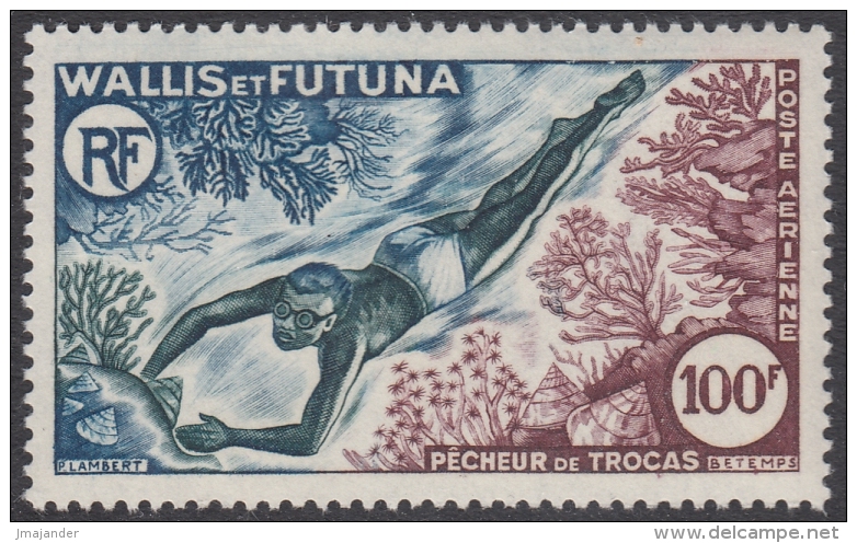 Wallis And Futuna 1962 Airmail Stamp: Diving. Mi 200 MNH - Neufs