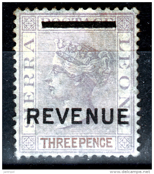 SIERRA LEONE   QV 1876  3 P    REVENUE    UNUSED  NO GUM - Sierra Leone (...-1960)