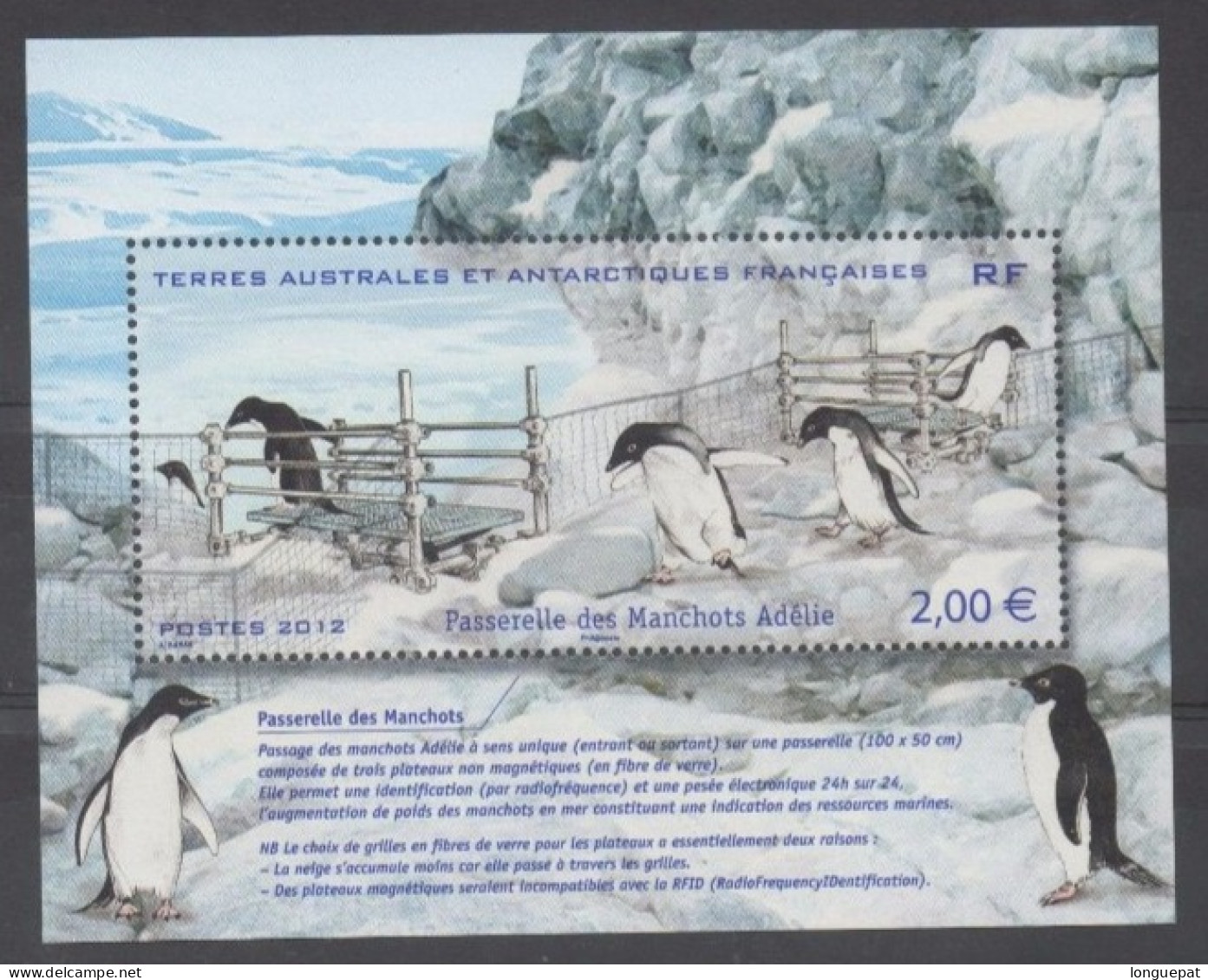 T.A.A.F. : Faune - Oiseaux : Manchots Se Faisant Peser Sur Une Passerelle (Adélie) - - Unused Stamps