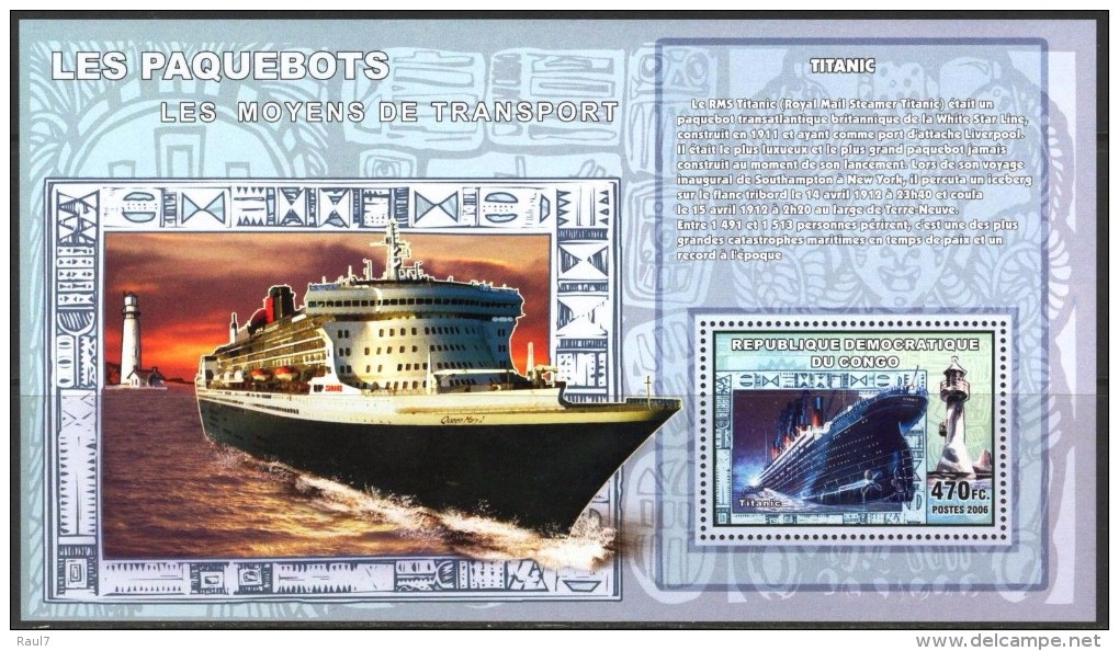 R. D. Du Congo 2006 - Paquebots, Le Titanic - BF ** Neufs // Mnh - Ungebraucht