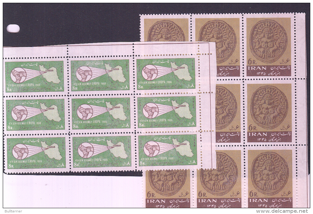 IRAN - 1966 - 1966 COURTS ,EROPA,MEHREGAN ,1967 REFORM LAWS  BLOCKS OF 4 MNH -FINE - Iran