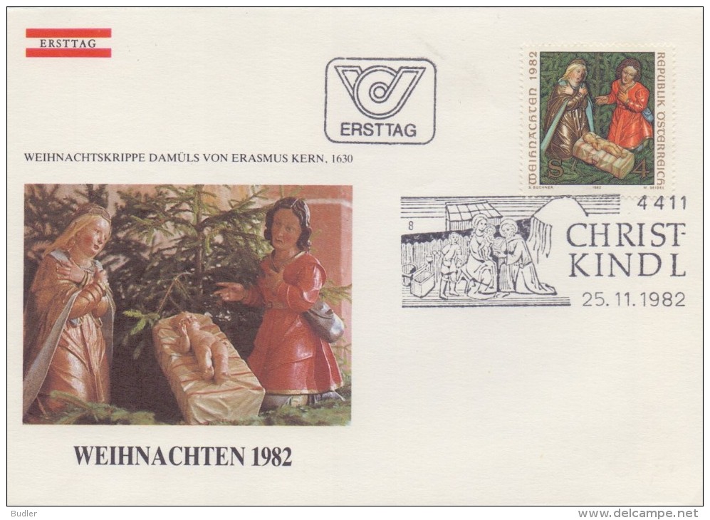 ÖSTERREICH :1982: Y.1553 On FDC : ## WEIHNACHTEN : The Bird Of J. Christ ## :  NOËL,CHRISTMAS,CHRISTKINDL,CRIB,CRÈCHE, - Christmas