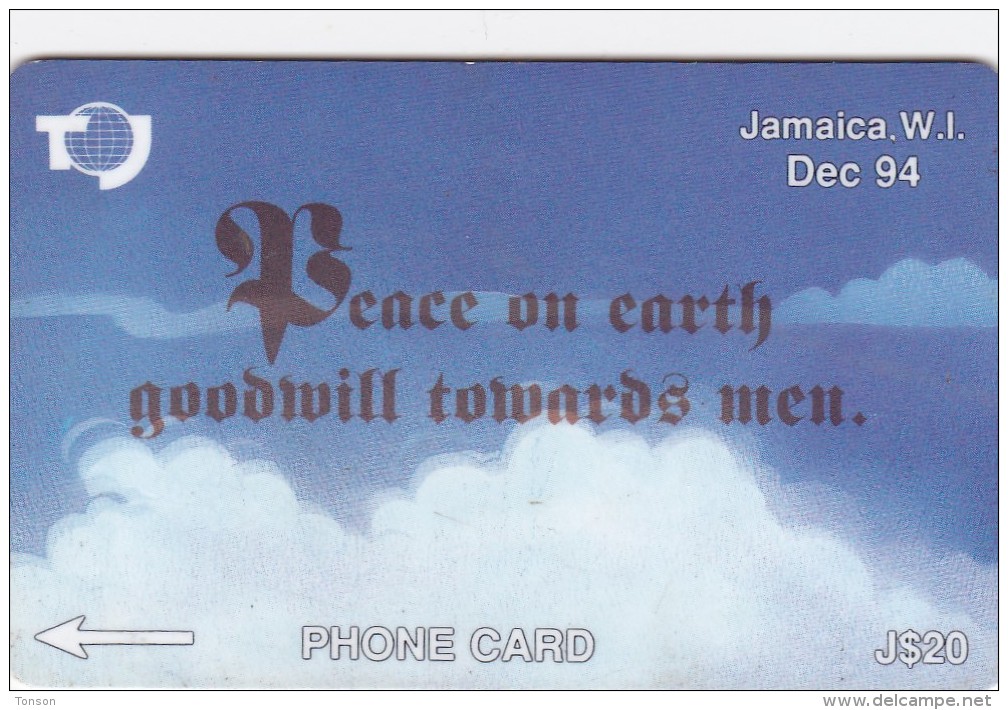 Jamaica, 19JAMC, $20, Peace On Earth, 2 Scans. - Jamaica