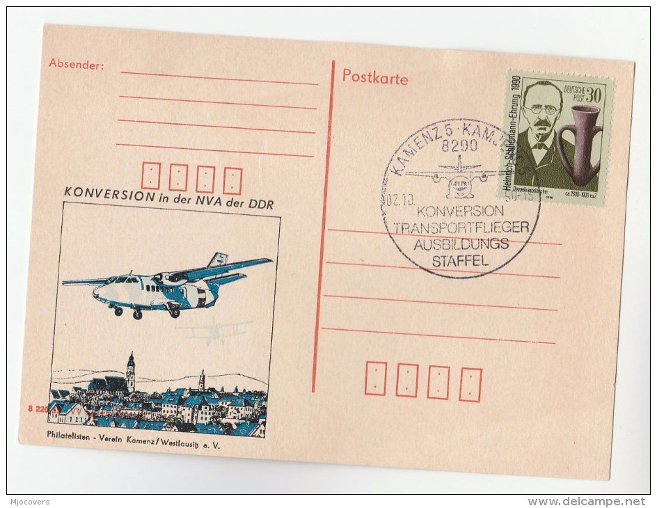 1990 Komense AIR TRANSPORT TRAINING SQUADRON  East GERMANY EVENT Cover Aviation Aircraft Stamp Airforce Ddr Flight Card - Airplanes