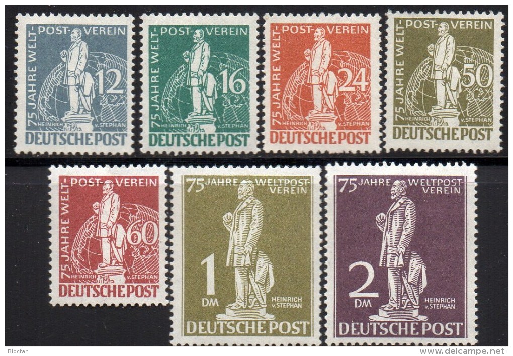 75 Jahre Weltpostverein 1949 Berlin 35/41 ** 820€ Post-Minister Heinrich Von Stephan UPU Set Of Westberlin Germany - Ongebruikt