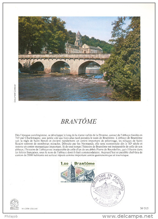 Encart 1er Jour De 1983 " BRANTOME / PONT " N° YT 2253. Parfait état ! FDC - Ponti