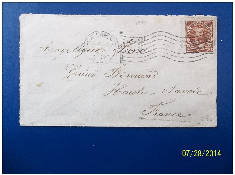 USA: 1897 Cover To France (#JA1) - Lettres & Documents