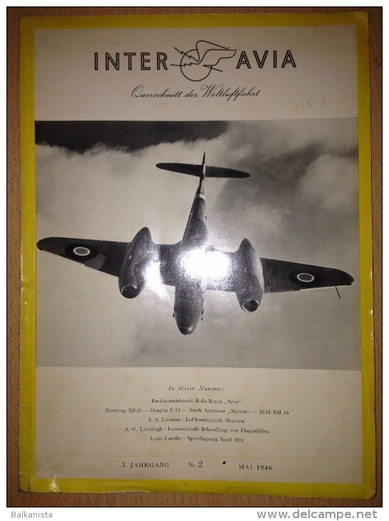 Interavia Querschnitt Der Weltluftfahrt, 1. Jahrgang, Mai 1946 No: 2 - 5. Zeit Der Weltkriege