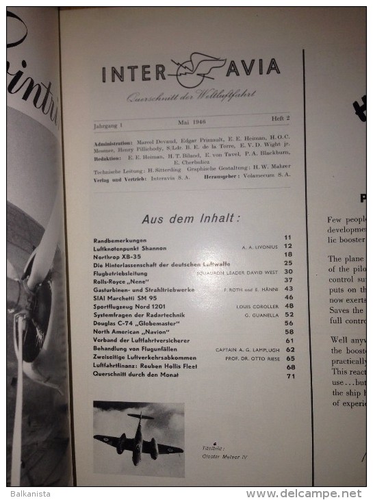 Interavia Querschnitt Der Weltluftfahrt, 1. Jahrgang, Mai 1946 No: 2 - 5. World Wars