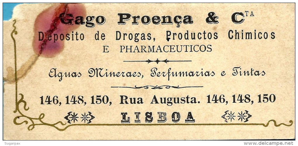 GAGO Proença &amp; C.&ordf; - 1906 Pocket Calendar - Lisboa Portugal - Parfum SYNHA DeLeTtrez Paris - 8 Scans - Petit Format : 1901-20