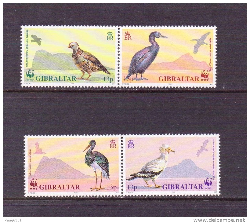 GIBRALTAR 1991 OISEAUX-WWF  YVERT N°629/32  NEUF MNH** - Unused Stamps