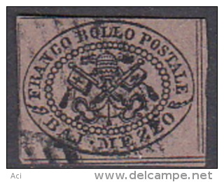 Italian States Papal States 1852 Baj Mezzo Used - Papal States