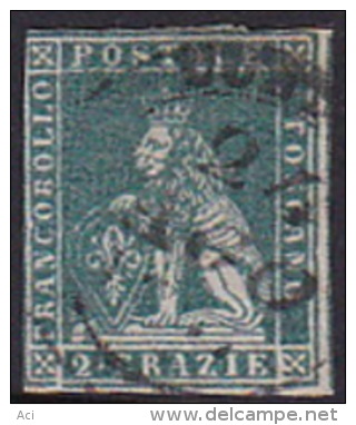 Italian States Tuscany 1851 2 Crazie Azur Used - Toskana