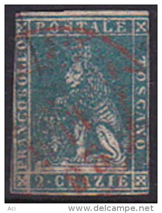 Italian States Tuscany 1857 2 Crazie Azur Used - Toscane