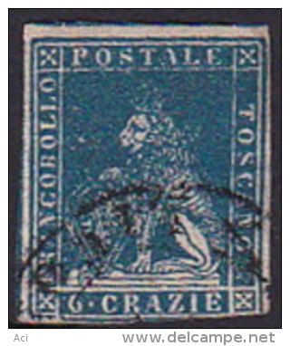 Italian States Tuscany 1857 6 Crazie Azur Used - Toscane