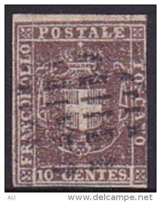 Italian States Tuscany 1860 10 Centes Brown Used - Toscane