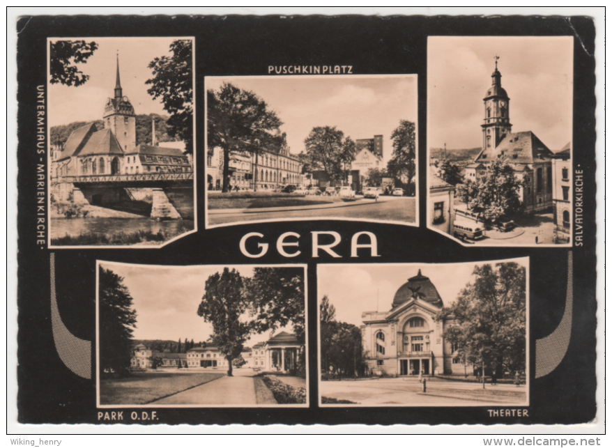 Gera - S/w Mehrbildkarte 8 - Gera