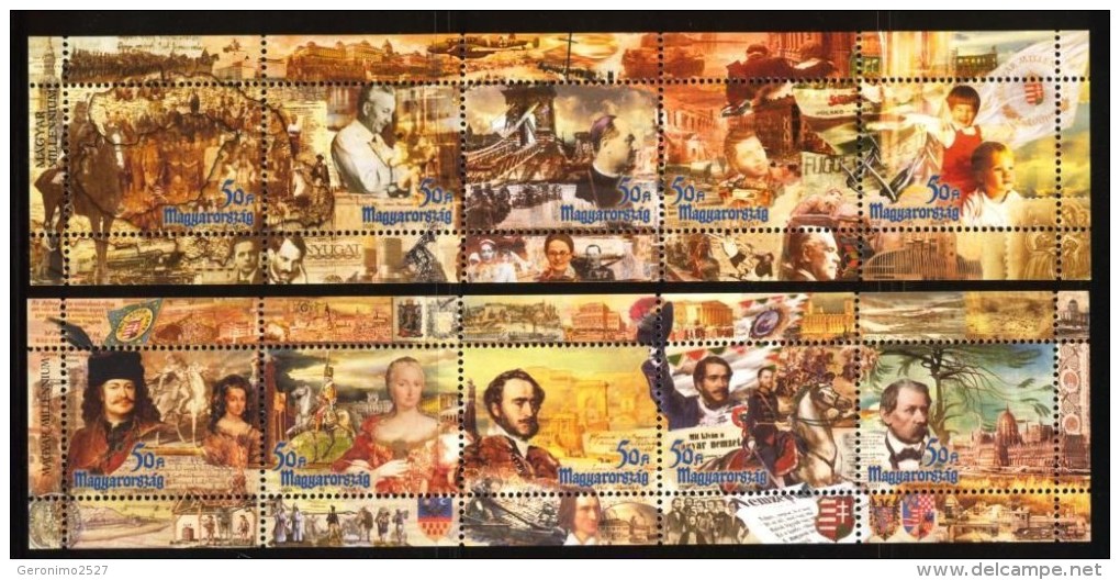 HUNGARY 2001 CULTURE Events NEW MILLENNIUM - Fine 2 S/S MNH - Neufs