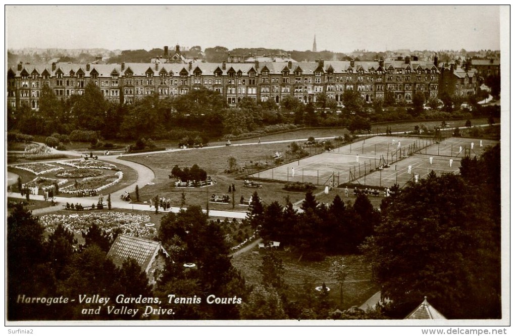 YORKS - HARROGATE - VALLEY GARDENS - TENNIS COURTS AND VALLEY DRIVE RP Y2822 - Harrogate