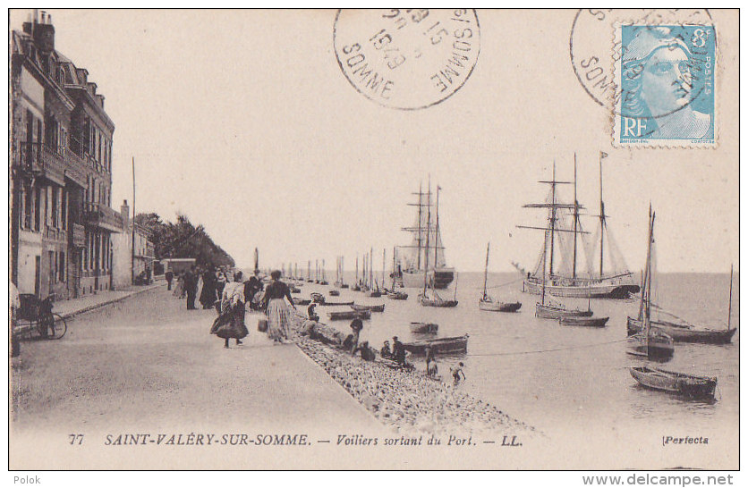 Ax - Cpa Saint VALERY Sur SOMME - Voiliers Sortant Du Port - Saint Valery Sur Somme