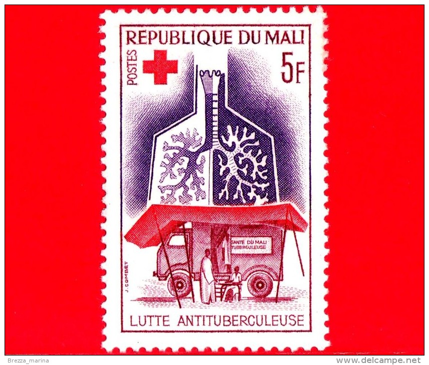 Nuovo - MALI - 1965 - Croce Rossa - Cura Della Salute - Tubercolosi - TBC - Unità Mobile A Raggi X E Polmoni - 5 - Mali (1959-...)