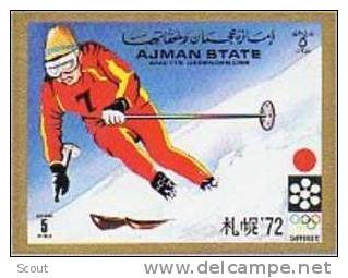 AJMAN - 1971 - OLIMPIADI DI SAPPORO (V) - Da BF MI BL 318 NON DENTELLATO ** MNH - Inverno1972: Sapporo