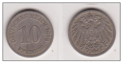 Kaiserreich , 10 Pfennig , Jäger 13 , 1898 E - 10 Pfennig