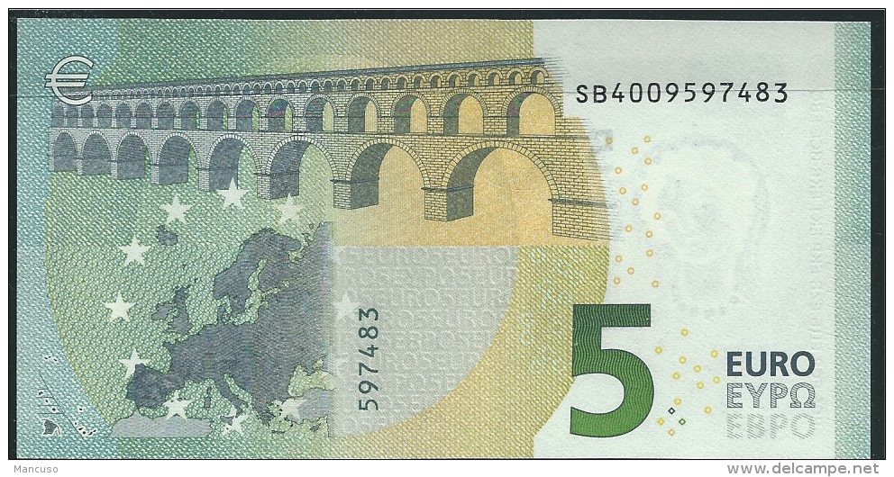 &euro; 5 ITALY  SB S001 D5  DRAGHI  UNC - 5 Euro