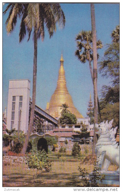 Burma Rangoon Golden Shwedagon Postcard 50s - Myanmar (Birma)