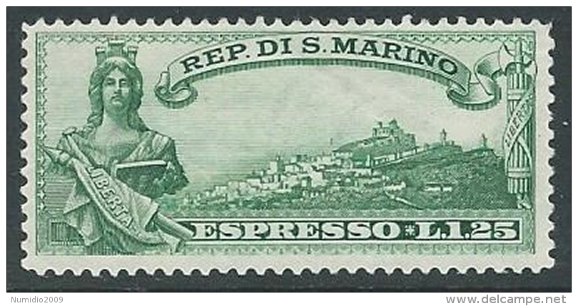 1929 SAN MARINO ESPRESSO LIBERTA 1,25 LIRE MNH ** - M14-4 - Timbres Express