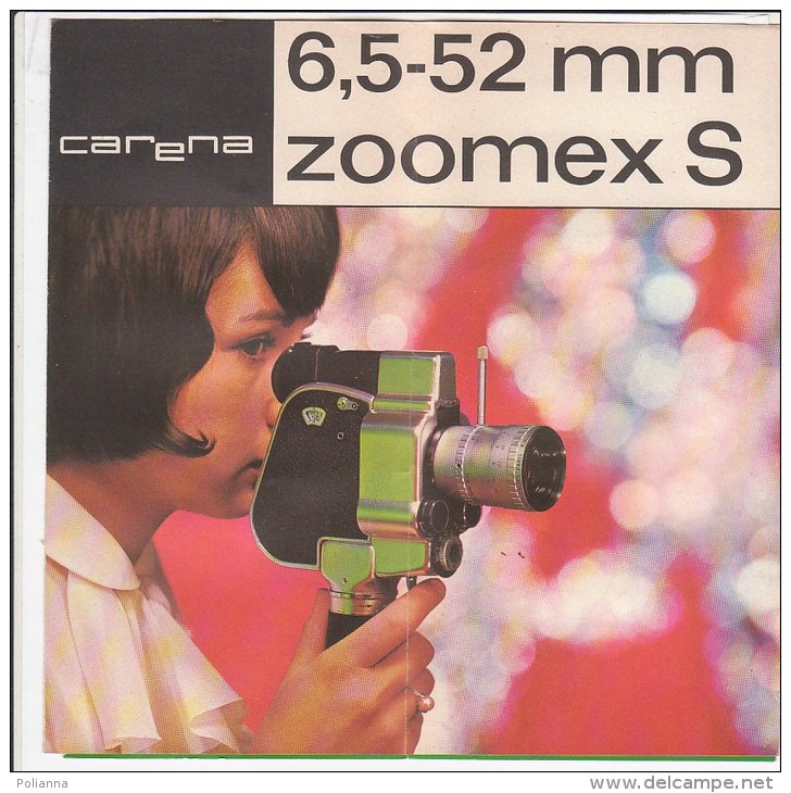 B1525 - Brochure CINEPRESA CARENA ZOOMEX 6,5-52 Mm  Anni '60 - Film Projectors