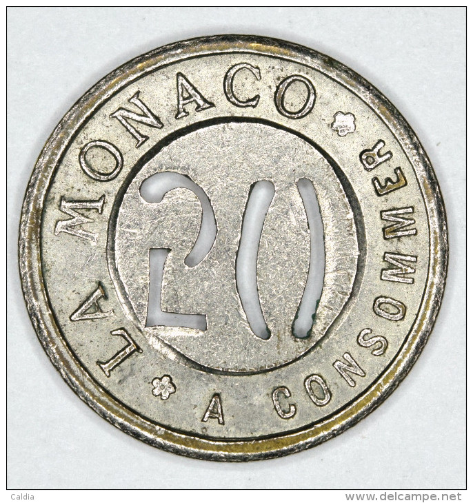 Monaco Jeton ~ 1920 Troué 50 Centimes # 2 - Other & Unclassified