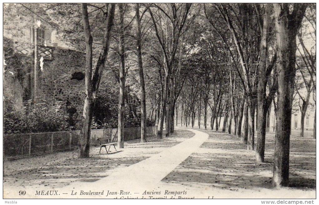 CPA -  MEAUX   (77)  Boulevard Jean Rose  - Au Dos Cachet  HOPITAL  AUXILIAIRE N° 24 - 25  Rue TRONCHON - MEAUX - 1915 - Meaux