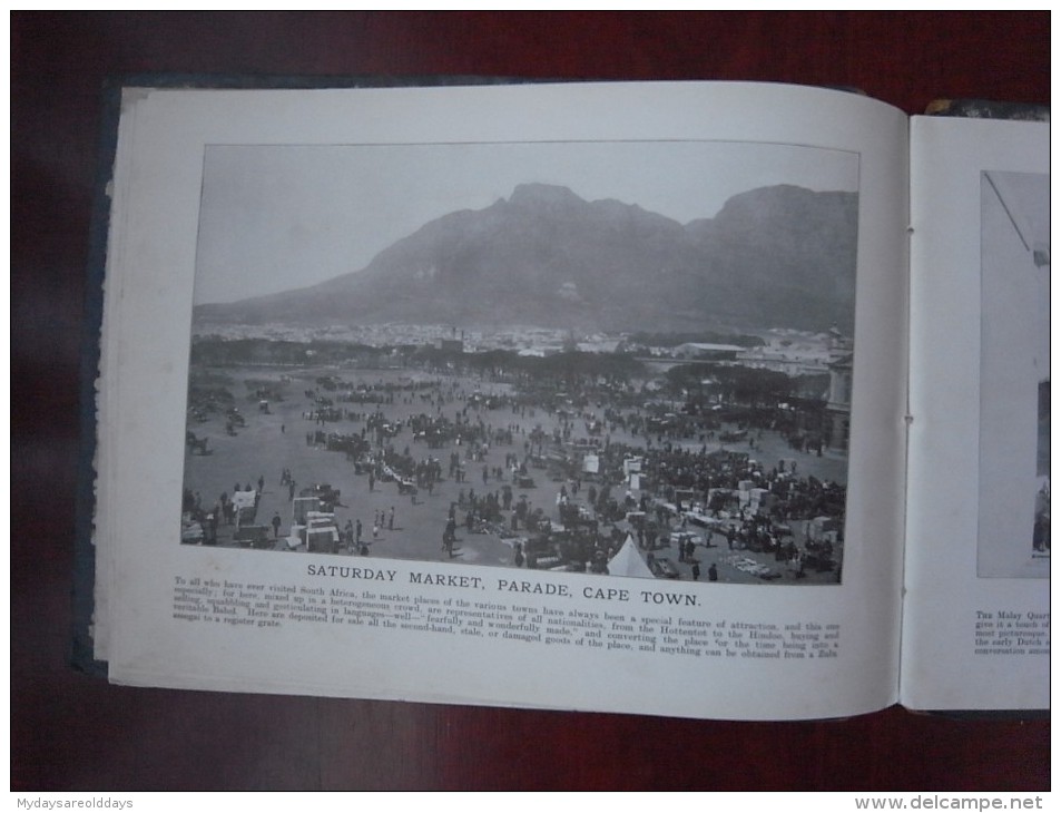 1 book - views of south africa - rare old photography book - zulu tribe - markets (31 pages scaned)