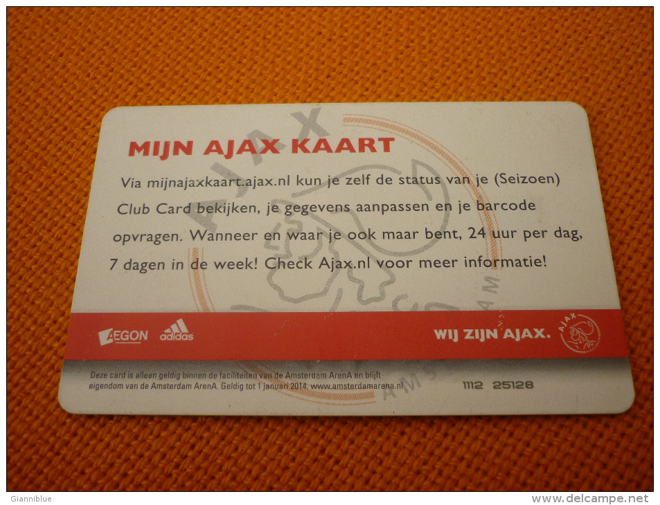 Ajax Amsterdam Arena Stadium Football Chip Card From Netherlands (AEGON/Adidas) - Sport