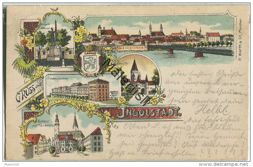 Ingolstadt - Friedenskaserne - Pfarrkirche - Gel. 1907 - Verlag P. Warth & Co München - Ingolstadt
