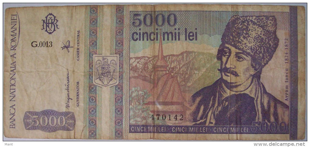 ROMANIA BANCONOTA DA 5000 LEI - Roumanie