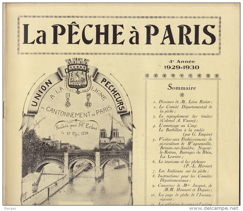 Revue La Pêche à Paris Wagnonville Brinon Sur Sauldre Nogent Le Rotrou La Levrière ... - 1900 - 1949
