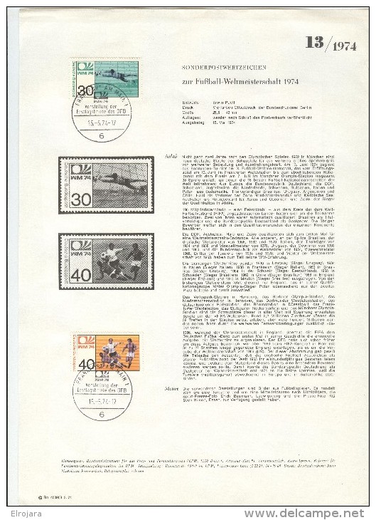 GERMANY Complete Set Of 21 Different Cancels On Announcements For The Championship Stamps Of Germany Set Nr. 103 - 1974 – Germania Ovest