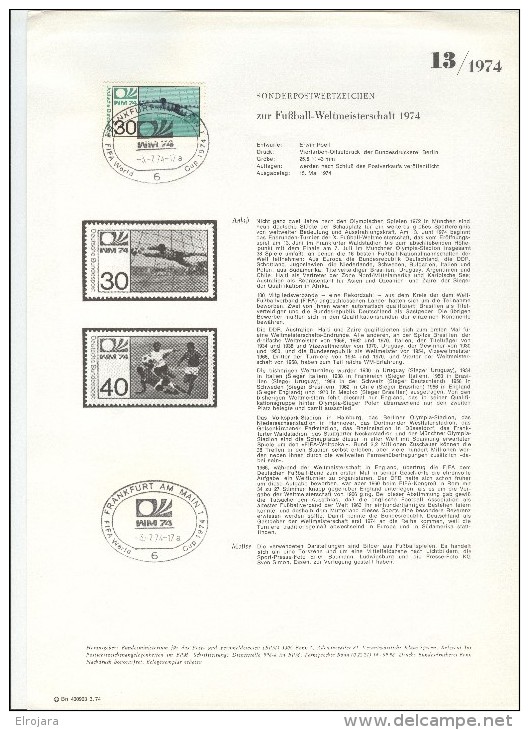 GERMANY complete set of 21 different cancels on announcements for the Championship stamps of Germany set nr. 103