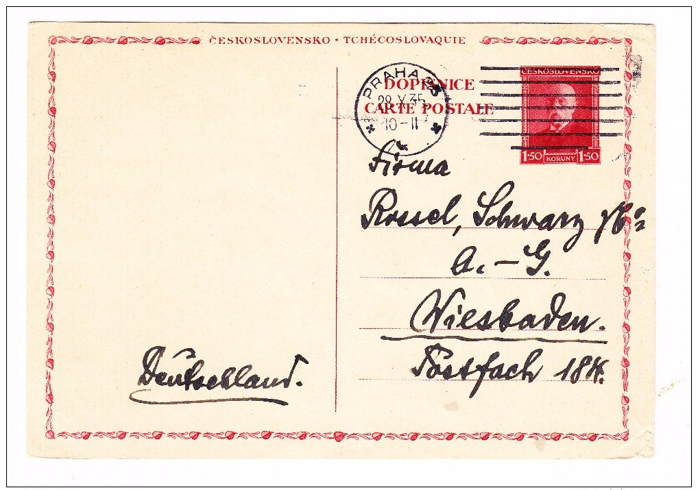 1935 Czechoslovakia Postcard - Tschechische Republik