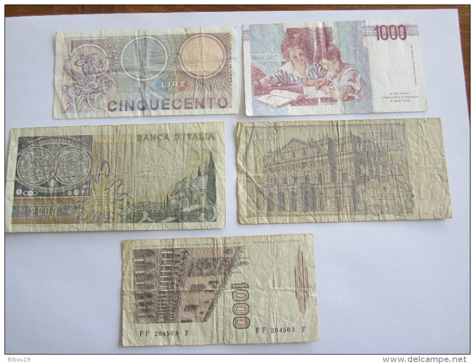 ITALIE LOT DE 5 BILLETS - Other & Unclassified