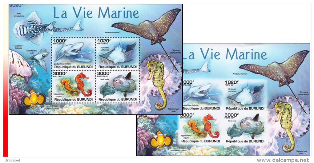 Burundi BL 0161** Et  161ND** - La Vie Marine - MNH - Poissons - Ungebraucht