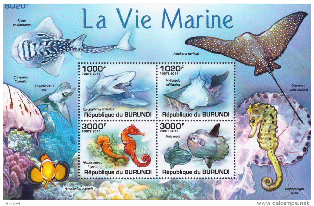 Burundi BL 0161** Et  161ND** - La Vie Marine - MNH - Poissons - Ungebraucht