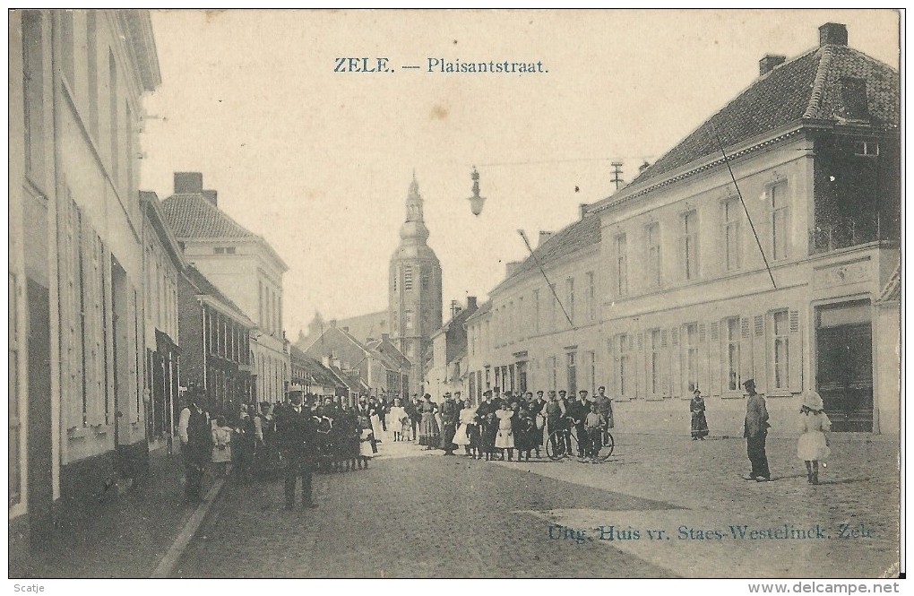 Zele.  -   Plaisantstraat   -   Zeer Mooie Kaart.  -  1906  Naar  Dendermonde - Zele